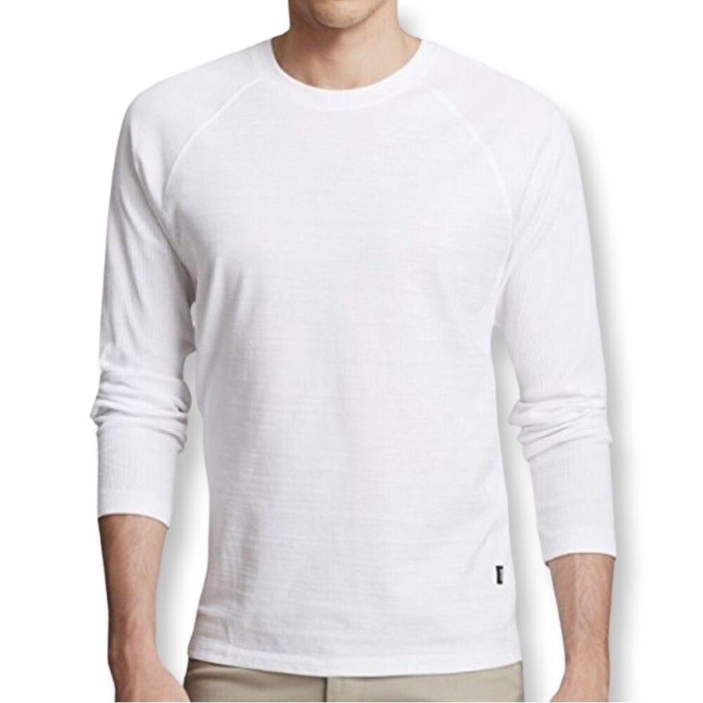 Men’s Hugo Boss White Knit Cotton Long Sleeve Top Sz S